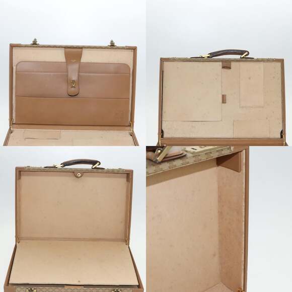 CELINE Attache Case Macadam Canvas Trunk Beige Gold - Picture 12 of 13